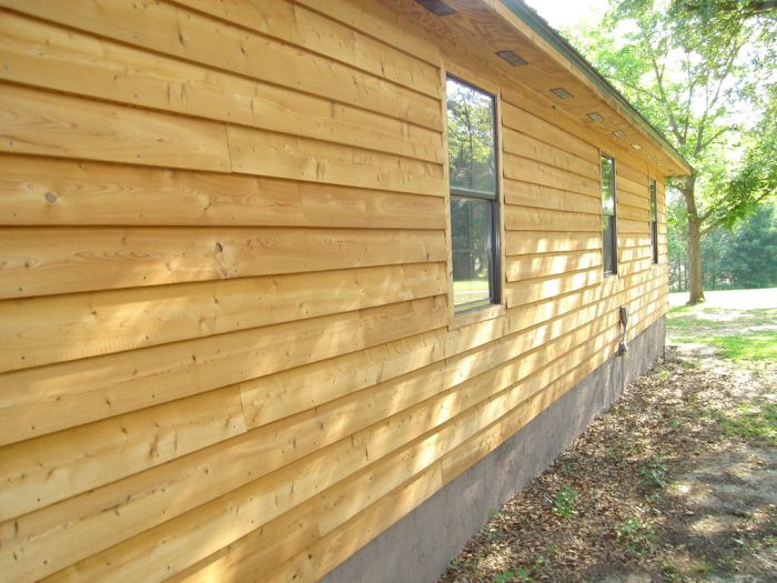 Natural wood exterior siding