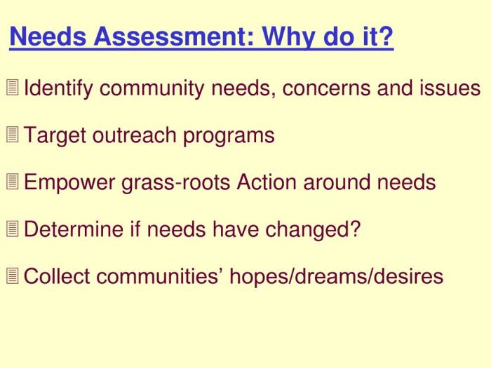 Community needs assessment